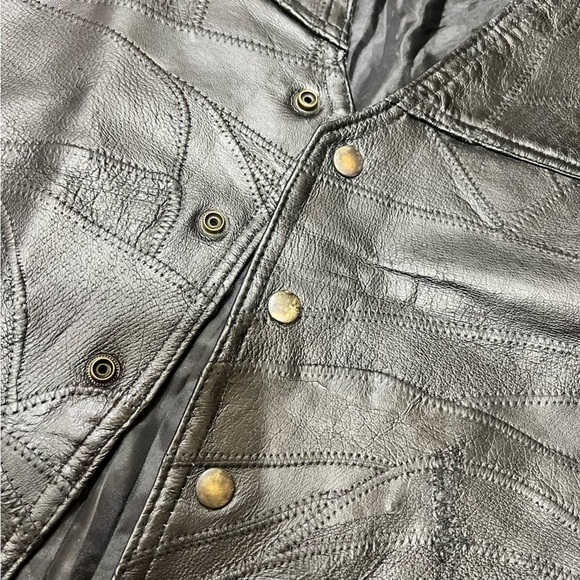 Navarre Leather Company Vintage Quilted Leather Vest in Black Medium 90s 80s - Picture 6 of 16